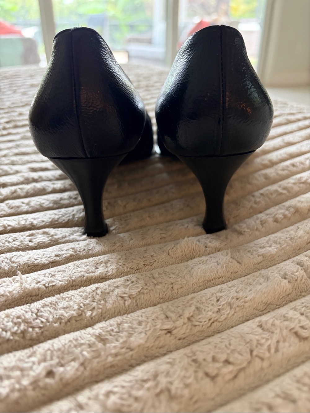 NWOB Nobile Calzatura Black Pointed Buckle Pumps - Sleek Leather Heels - Picture 3 of 7